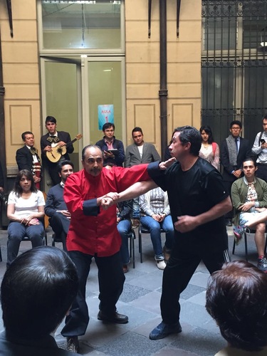 墨国大学生代表在欢迎会上表演咏春拳 墨国大学生代表在欢迎会上表演咏春拳