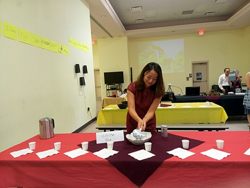 志愿者教师展示茶艺 志愿者教师展示茶艺