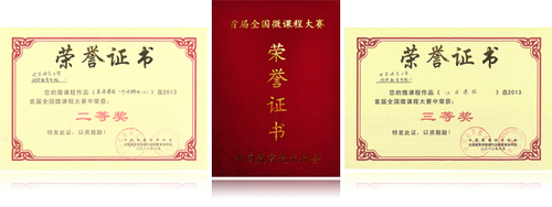 微课程获奖证书 微课程获奖证书